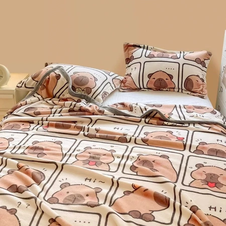 ECARLA koc mięciutki, Flannel 150x200cm Kapibara KOC23