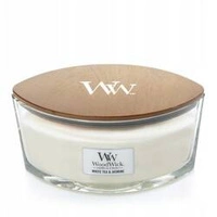 WOODWICK Core Hearthwick świeca w słoiku elipsa White Teak 453g