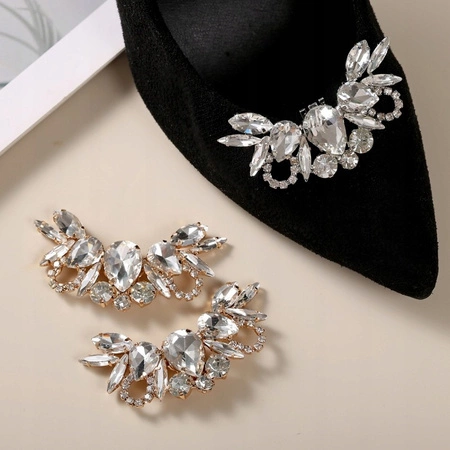 ECARLA klipsy do butów z kryształkami, cyrkoniami KDB49 2szt