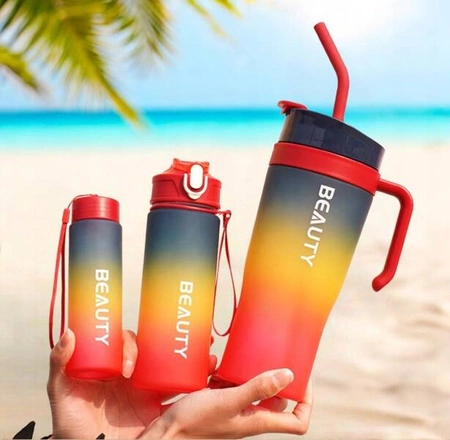 ECARLA butelka na wodę zestaw 3szt Ombre Granat z Czerwienią BD13WZ4