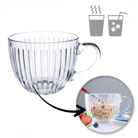 ECARLA filiżanka ryflowana duża 460ml SZK152