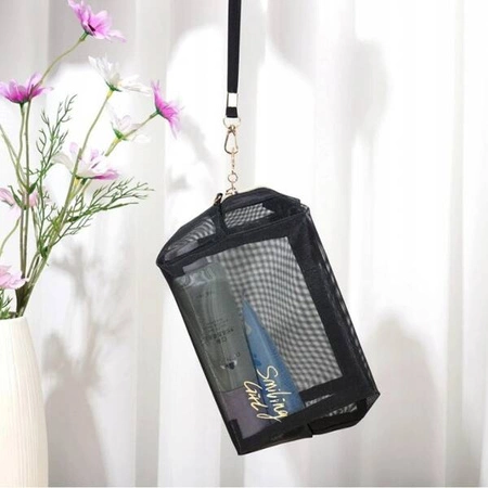 ECARLA kosmetyczka Smiling Girl Czarna 18x13x8cm KS109