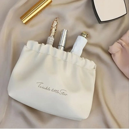 ECARLA saszetka z ekooskóry na kosmetyki, wkładki S 12,5x9,5cm Krem KS147B