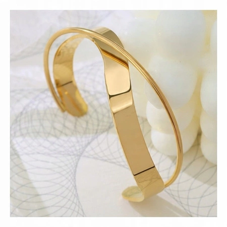 ECARLA bransoletka na rękę ze stali chirurgicznej pozłacanej BST1543