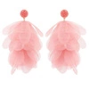 ECARLA kolczyki chwosty wiszące Boho Pudrowy róż K1676R