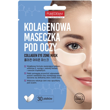 PUREDERM płatki pod oczy kolagenowe Collagen Eye Zone Mask 30szt