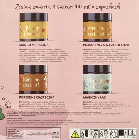 HISKIN zestaw świec sojowych 4x100ml Pink Set