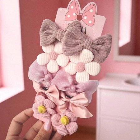 ECARLA zestaw gumek-frotek na plakietce 10szt KOKARDKI, KWIATKI GUM169