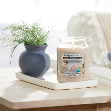 YANKEE CANDLE Home Inspiration Duża świeca w słoiku CALMING CABANA 538g