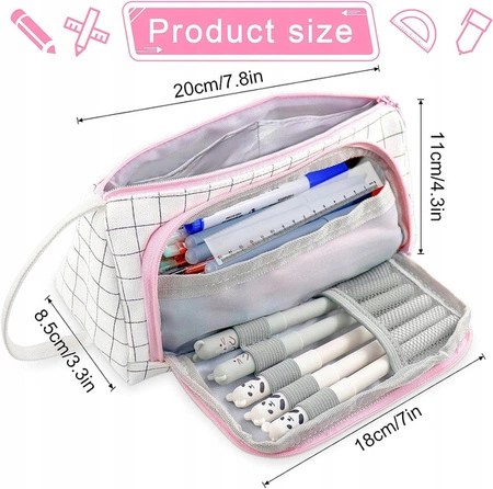 ECARLA piórnik wielofunkcyjny kratka PR05