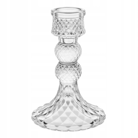 ECARLA świecznik dekoracyjny szklany Glamour 13cm SW14