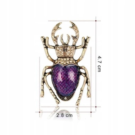 ECARLA broszka kryształowa Żuk BZ88