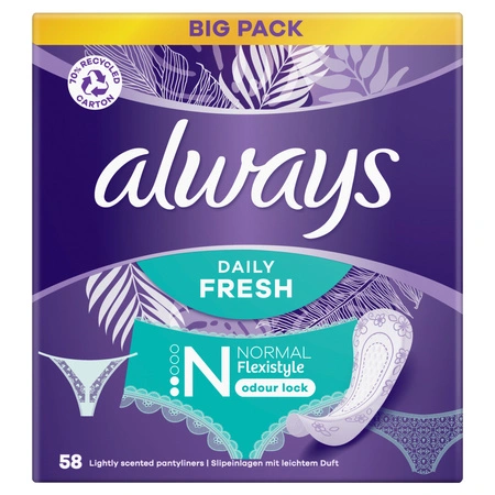 ALWAYS Dailies wkładki higieniczne Normal Flexistyle 58szt