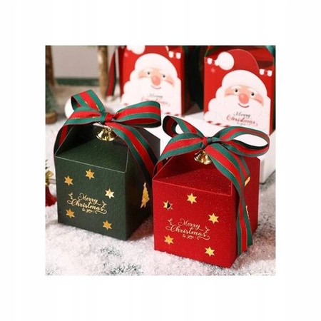 ECARLA torebka prezetowa świąteczna z kokardką 10x10x10cm OPO40