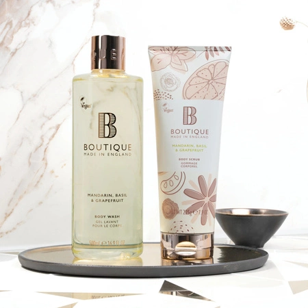 GRACE COLE Mandarin Basil & Grapefruit peeling do ciała 225g