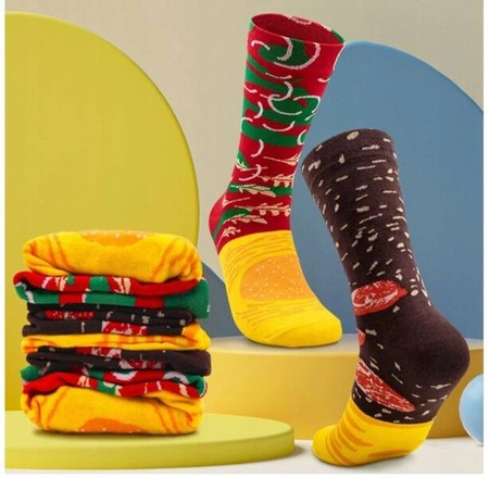ECARLA skarpetki zestaw prezentowy XXL Hamburger 3w1 SKAR05