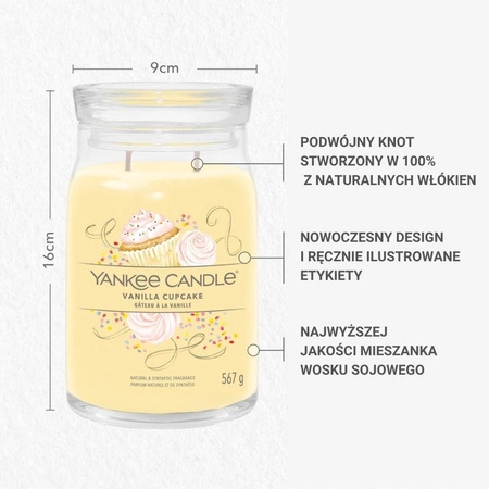 YANKEE CANDLE Signature Duża świeca w słoiku VANILLA CUPCAKE 567g