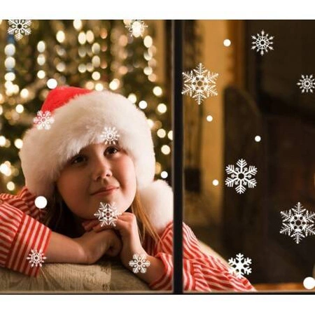 ECARLA naklejki na szybę świąteczne kolorowe 2 arkusze 35x25cm NKD09