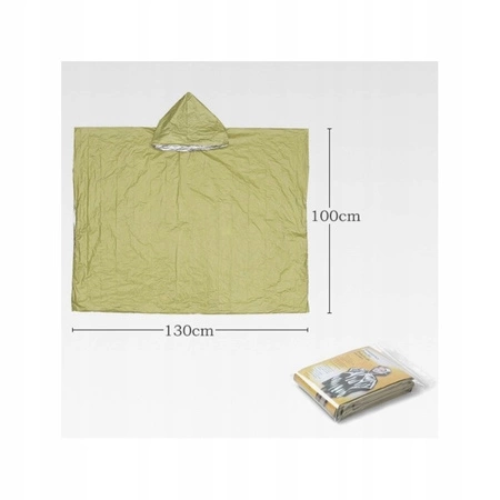 ECARLA peleryna przeciwdeszczowa termiczna z kapturem wodoodporna PEL03ZIE