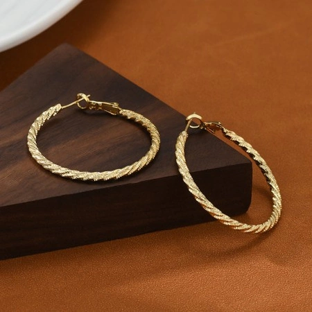 ECARLA kolczyki ze stali szlachetnej platerowanej 14k złotem KOŁA KST3335