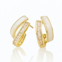 ECARLA kolczyki ze stali szlachetnej platerowanej 14k złotem KST3514