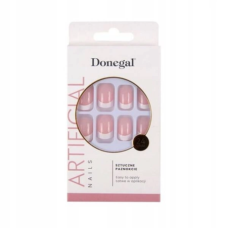 DONEGAL Artificial sztuczne paznokcie french manicure kwadratowe 3117 24szt 