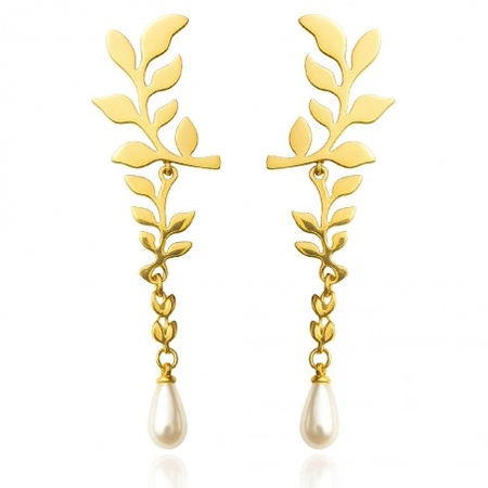 ECARLA kolczyki ze stali szlachetnej platerowanej 14k złotem KST3449