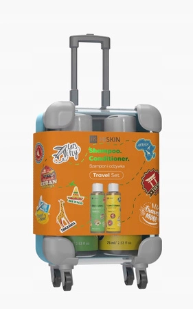 HISKIN Travel Set zestaw podróżny Walizka (szampon+odżywka) 2x75ml