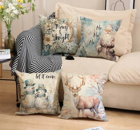 ECARLA Zima świąteczna poszewka na poduszkę 45x45cm Jeleń POD206