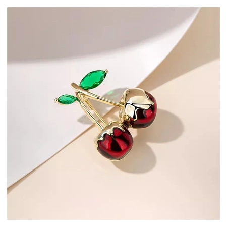 ECARLA broszka Wisienki oblane złotem BZ198