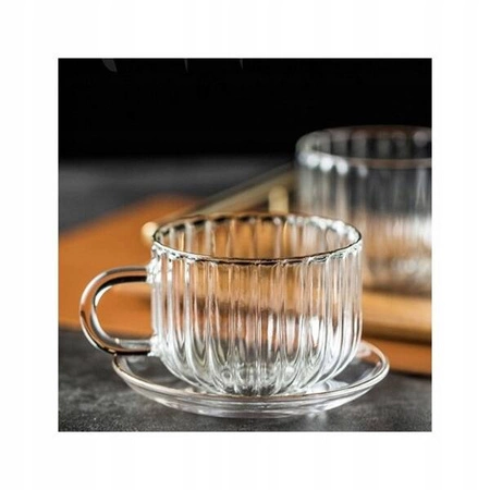 ECARLA filiżanka z uchem z falowanymi ściankami 450ml 1szt SZK83