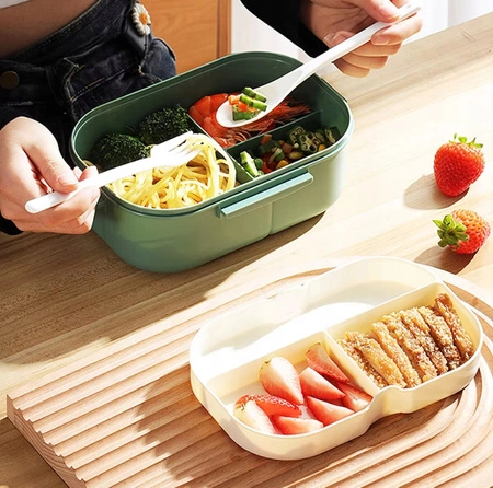 ECARLA Lunch Box śniadaniówka ze sztućcami 21x14,5x8cm Mięta PJM44M