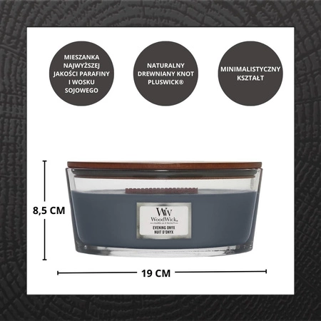 WOODWICK Core Hearthwick świeca w słoiku elipsa EVENING ONYX 453g
