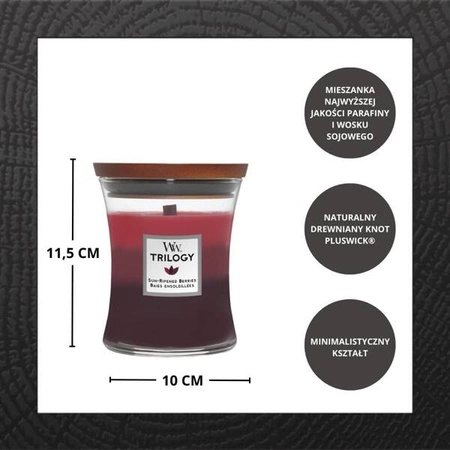 WOODWICK Trilogy Średnia świeca w słoiku SUN-RIPENED BERRIES 275g