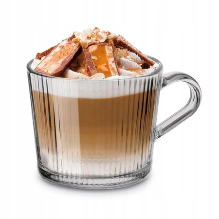 ECARLA szklanka ryflowana z uszkiem 400ml SZK156