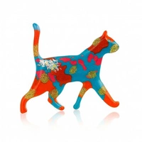 ECARLA broszka ozdobna Tęczowy Kotek BZ217