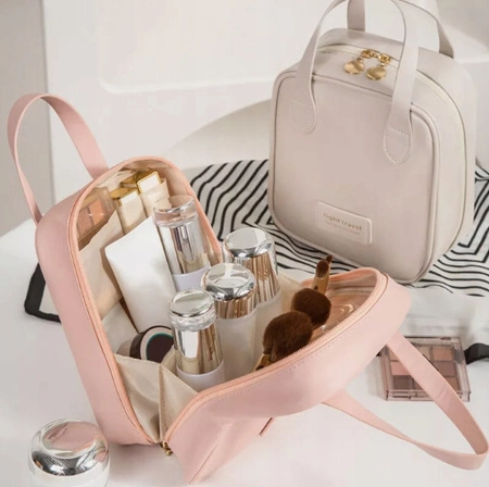 ECARLA kosmetyczka organizer na kosmetyki Różowa KS128R