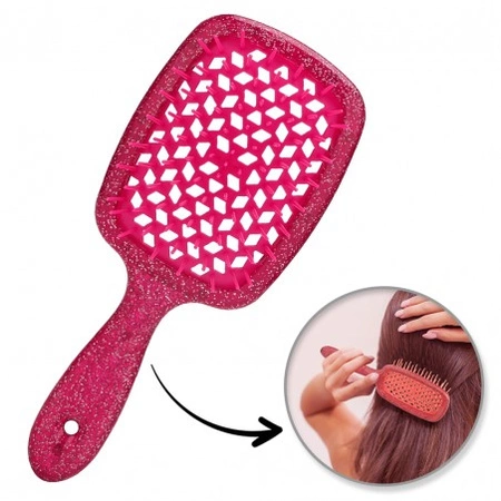 ECARLA szczotka do rozczesywania włosów, suszenia, masażu Różowa SCZ17CR