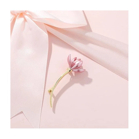 ECARLA broszka ozdobna Różowy Lotos BZ195