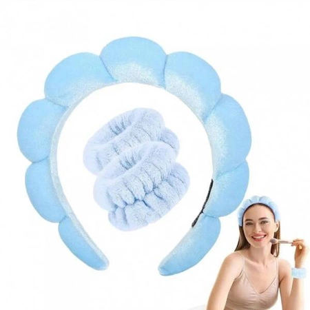 ECARLA zestaw opasek na głowę i nadgarstki Niebieski O536N