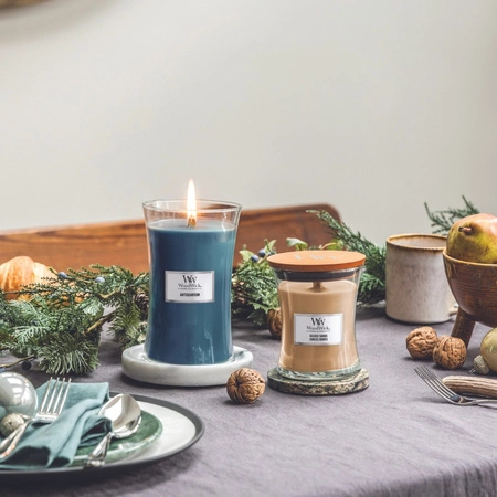 WOODWICK Pluswick średnia świeca w słoiku GILDED SANDS 275g