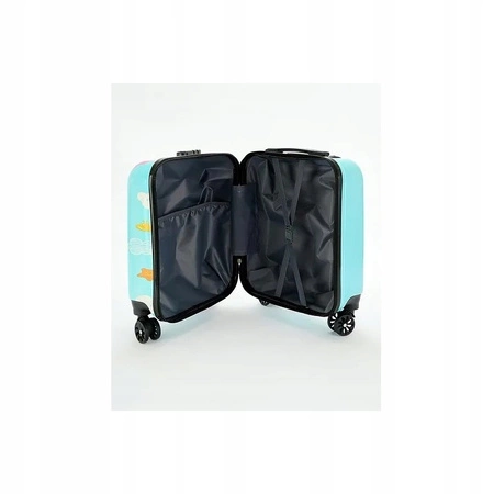 ECARLA walizka kabinowa dla dzieci z szyfrem Panda Niebieska WP07