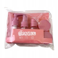 ECARLA zestaw podróżnych pojemniczków i akcesoriów 7szt Różowy KS122R