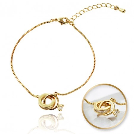 ECARLA bransoletka na rękę ze stali chirurgicznej pozłacanej PIERŚCIONEK BST1533