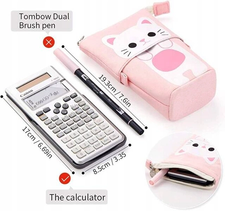 ECARLA piórnik wielofunkcyjny Kotek różowy PR07R