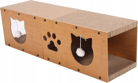 ECARLA drapak dla kota z zabawką, domek 100x29x30cm KOT20