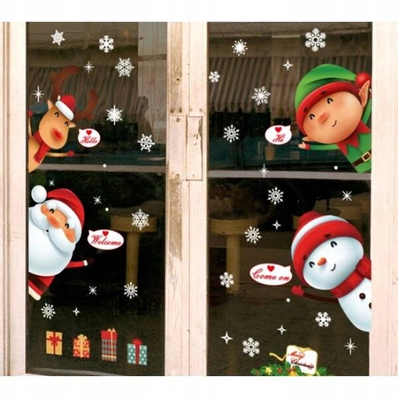 ECARLA naklejki na szybę świąteczne kolorowe 1 arkusz 20x30cm NKD17