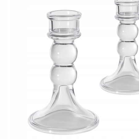 ECARLA świecznik dekoracyjny szklany Glamour 13cm SW17