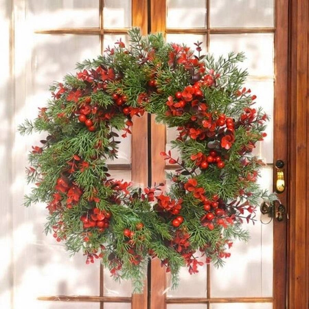 ECARLA girlanda świąteczna wieniec ozdoba na drzwi stroik 45cm WSN23