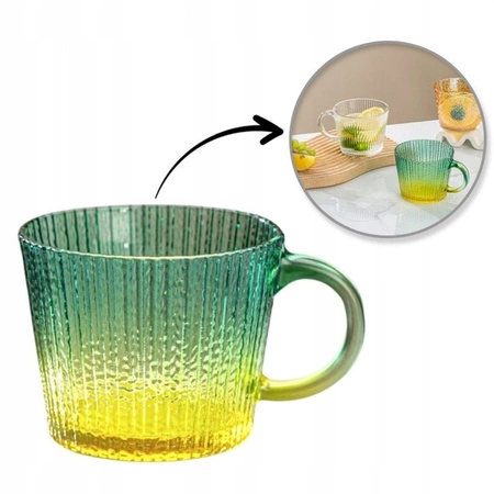 ECARLA filiżanka ryflowana duża 380ml Zieleń Ombre SZK176